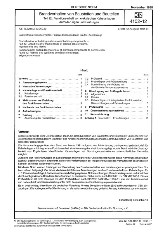 ÖNORM DIN 4102-12:2000 02 01 | Austrian Standards